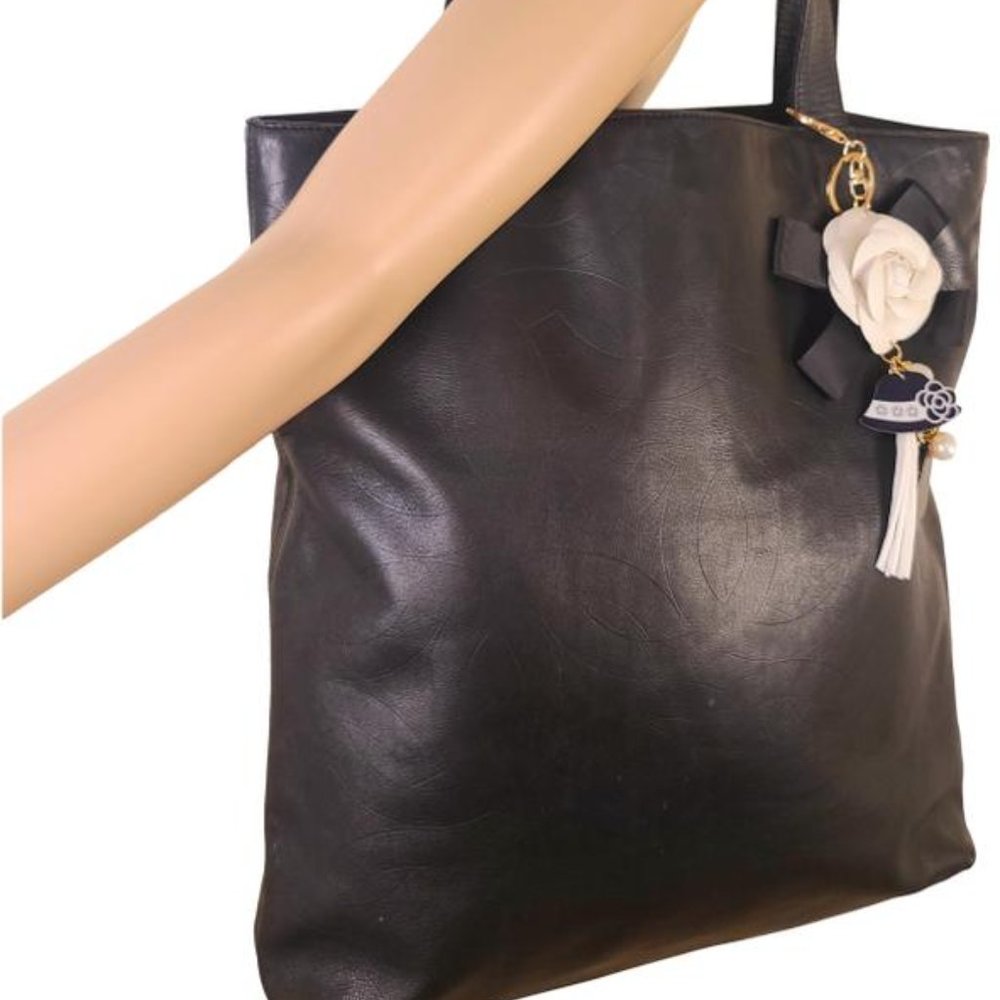 CHANEL Timeless Bag Lambskin Cc Black Cowhide Leather Tote